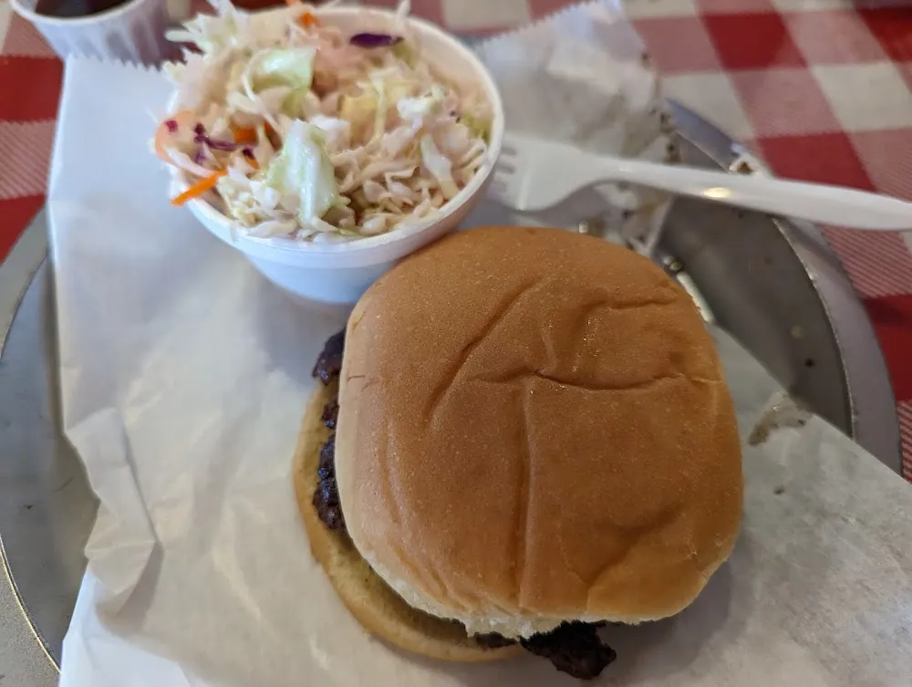 pkj Burger with Vinegar Slaw